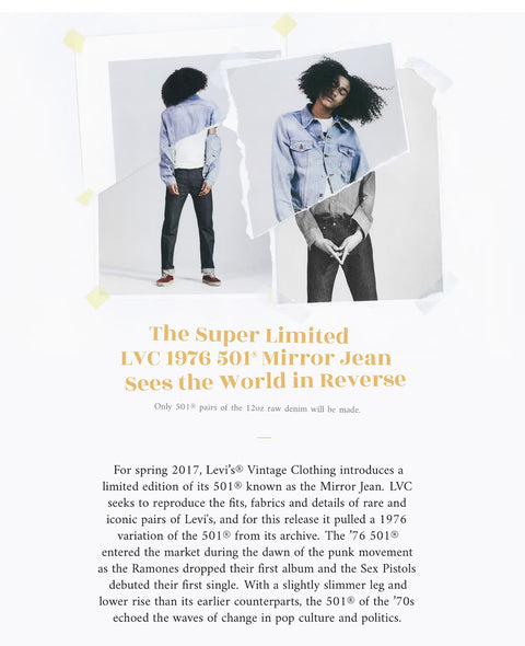  LEVI’S 501 MIRROR JEAN.