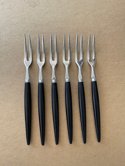 SET OF 6 MIDCENTURY FORKS.