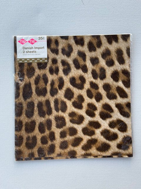 VINTAGE DANISH LEOPARD WRAPPING PAPER.
