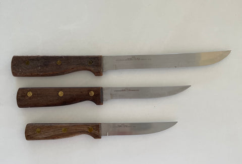 3 PIECE OLD HOMESTEAD KNIFE SET.