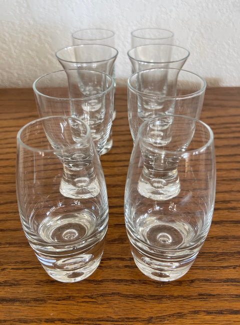 SET OF EIGHT 4” AFTER DINNER DRINK GLASSES.