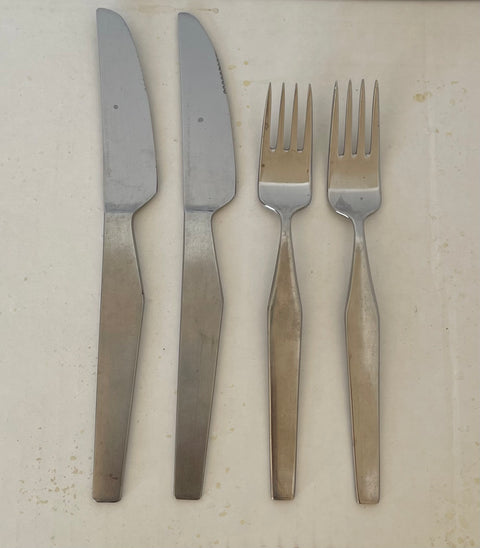 2 SETS MIDCENTURY SALAD KNIFE & FORK.