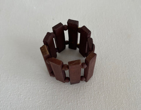 SET OF 6 MIDCENTURY TEAK NAPKIN RINGS.